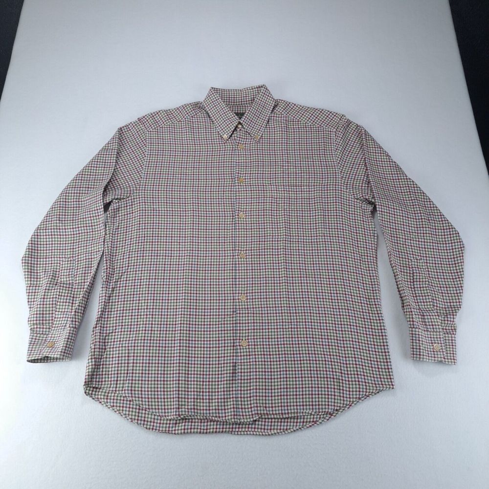 Ermenegildo Zegna Dress Shirt‎ Mens Large Checkered Multicolor Cotton Wool